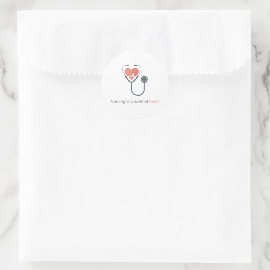 Nursing Is A Work Of Heart Stethoscope Sticker Nur (Tas)