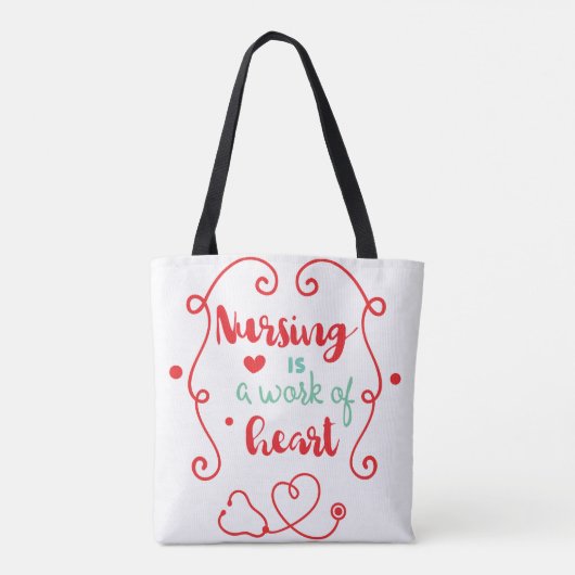 Nursing is a Work of Heart Tote Bag (Achterkant)