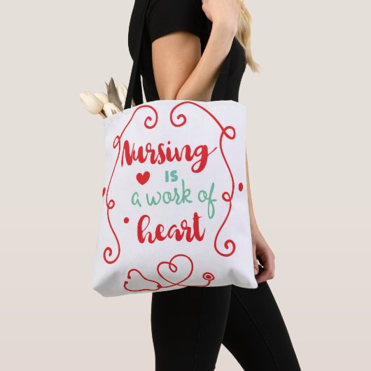 Nursing is a Work of Heart Tote Bag (Dichtbij)