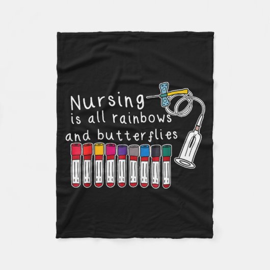 Nursing Is All Rainbows And Butterflies Nurse Funn Fleece Deken (Voorkant)
