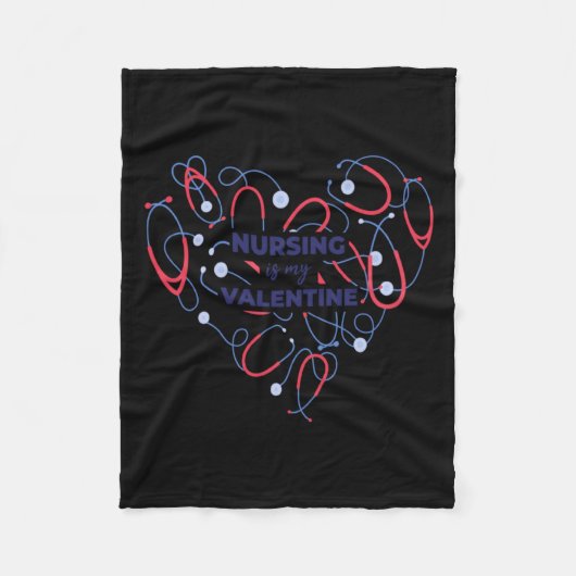 Nursing Is My Valentine Nurse Heart Valentines Day Fleece Deken (Voorkant)