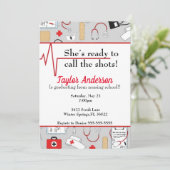 Nursing / Medical School Afstuderen Uitnodigen Kaart (Staand voorkant)