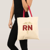 Nursing RN Caduceus Burgundy Canvas tas (Voorkant (product))