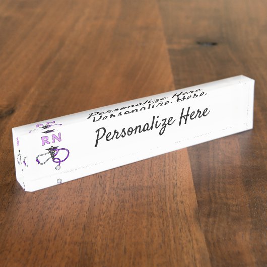 Nursing RN Stethoscoop gepersonaliseerd  Naambordje (Zijkant)