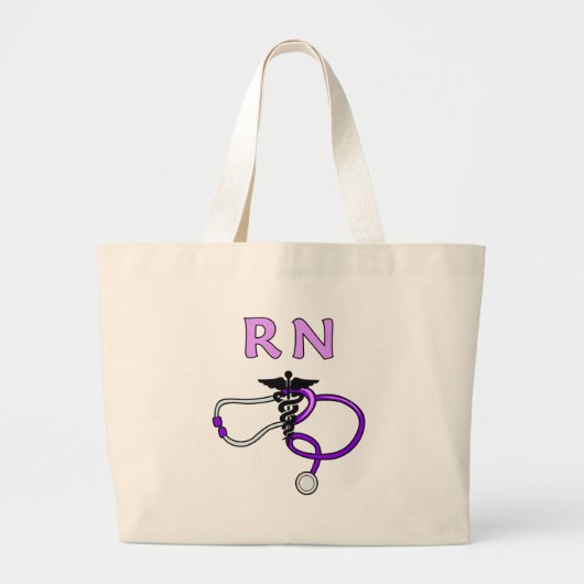 Nursing RN Stethoscoop Grote Tote Bag (Voorkant)