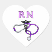 Nursing RN Stethoscoop Hart Sticker (Voorkant)