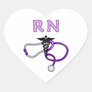 Nursing RN Stethoscoop Hart Sticker