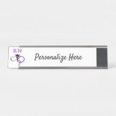 Nursing RN Stethoscope Personalized Desk Name Pla Bureau Naambordje (Voorkant)