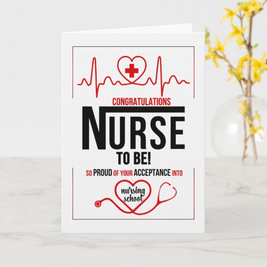 Nursing School Acceptatie Gefeliciteerd Kaart (Gele Bloem)