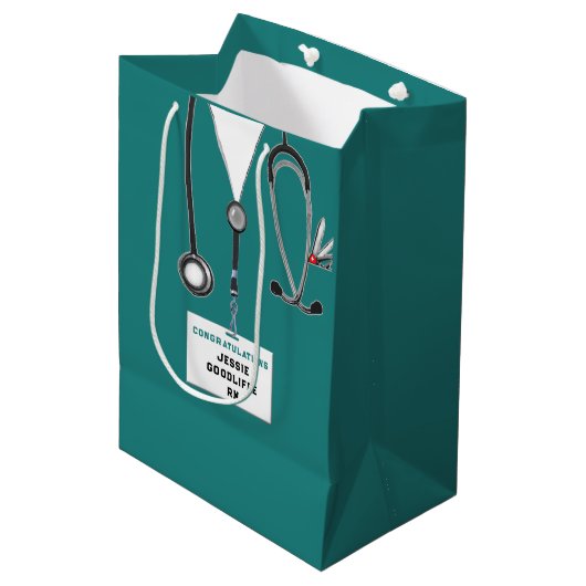 Nursing School Afstudeerder Medium Gift Bag Cadeauzakje (Voorkant Gekanteld)