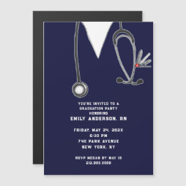 Nursing School Afstudeerder Party Magnetische Uitnodiging