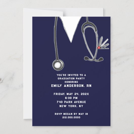 Nursing School Afstudeerder Party Magnetische Uitnodiging (Voorkant)