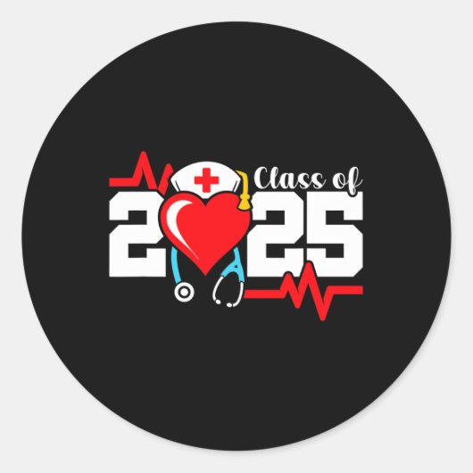 Nursing School Afstuderen - CL van 2025 - Nurse Gr Ronde Sticker (Voorkant)