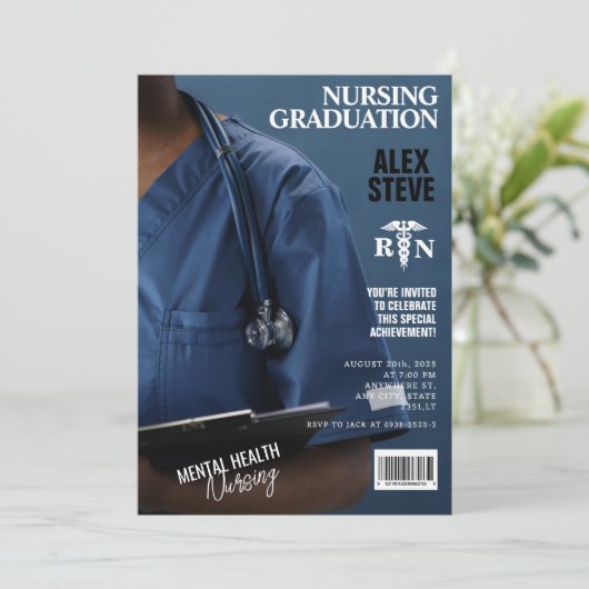 Nursing School Afstuderen fototijdschrift Kaart (Staand voorkant)