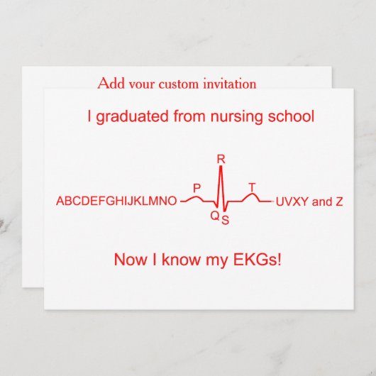 Nursing School EKG Afstuderen Kaart (Voorkant / Achterkant)