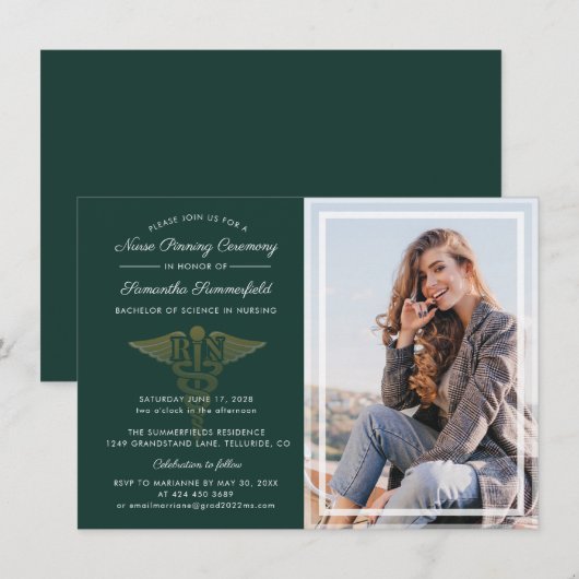Nursing School Foto Afstuderen 2025 Party Kaart (Voorkant / Achterkant)