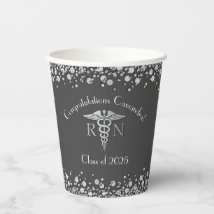 Nursing School Graduation Party Grijs Zilver Papieren Bekers