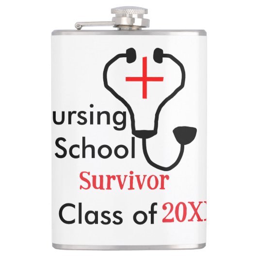 Nursing School overlevende klasse van 20XX medisch Heupfles (Voorkant)