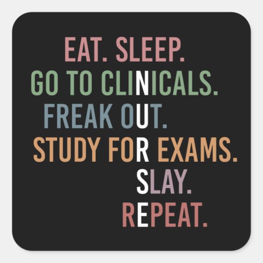 Nursing School student Future Nurse RN Gifts Vierkante Sticker (Voorkant)