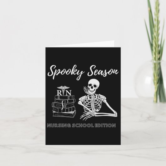 Nursing School Student Halloween Skelet voor Spoo Kaart (Voorkant)