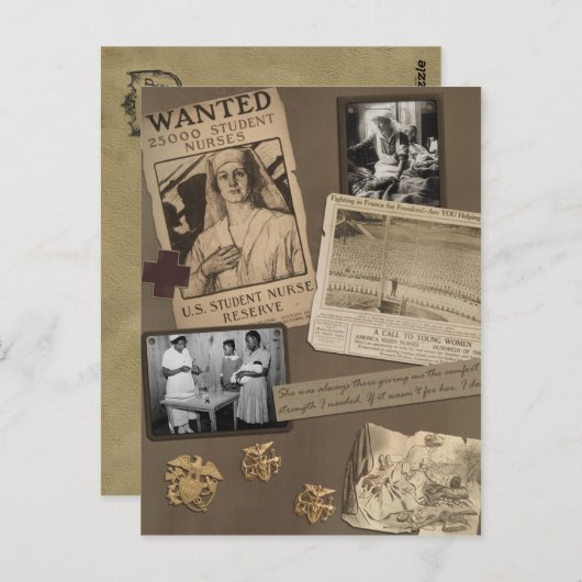  "Nursing" Scrapbook Briefkaart (Voorkant / Achterkant)