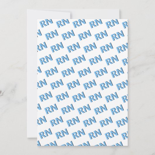 Nursing shool stethoscope blue RN graduation Invit Kaart (Achterkant)