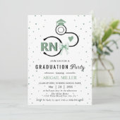 Nursing shool stethoscope green RN graduation Kaart (Staand voorkant)