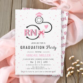 Nursing shool stethoscope pink RN graduation Kaart