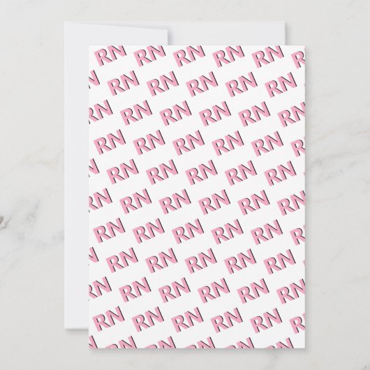 Nursing shool stethoscope pink RN graduation Kaart (Achterkant)