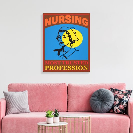 nursing trusted profession Stretched Canvas Print (Insitu (Woonkamer))