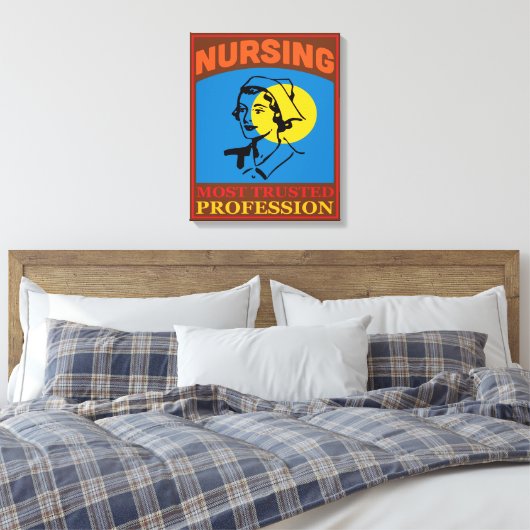 nursing trusted profession Stretched Canvas Print (Insitu (Slaapkamer))