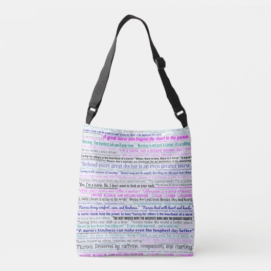 Nursing Word Cloud Crossbody Tas (Achterkant)