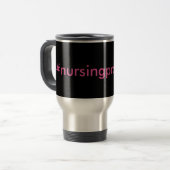 #nursingProblemen zwart-roze Reisbeker (Voorkant links)