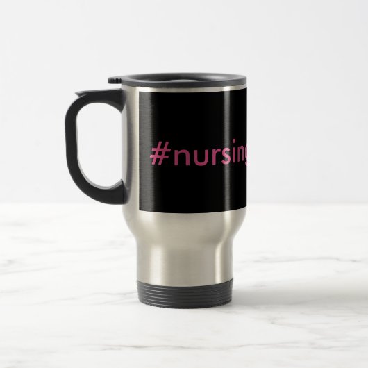 #nursingProblemen zwart-roze Reisbeker (Links)
