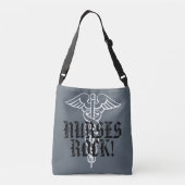 NURSUS ROCK cross body bag met kaduceus symbool Crossbody Tas (Achterkant)