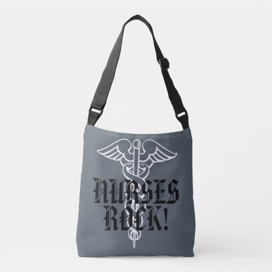 NURSUS ROCK cross body bag met kaduceus symbool Crossbody Tas (Voorkant)