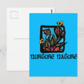 Nurture Nature Bee and Flowers                     Briefkaart (Voorkant / Achterkant)