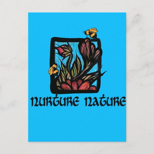 Nurture Nature Bee and Flowers                     Briefkaart (Voorkant)