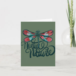 Nurture Natuur Dragonfly Art Earth Day Notitiekaartje