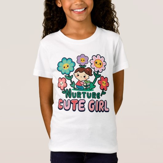Nurture schattig meisje t-shirt (Voorkant)