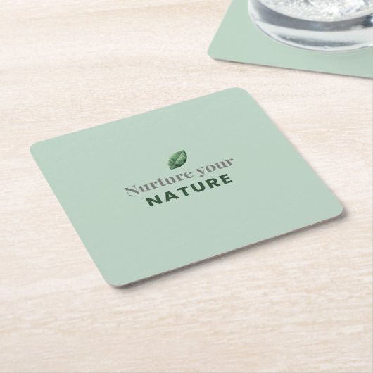 Nurture Your Nature Minimal Motivational Coaster Kartonnen Onderzetters (Schuin)