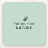 Nurture Your Nature Minimal Motivational Coaster Kartonnen Onderzetters (Voorkant)