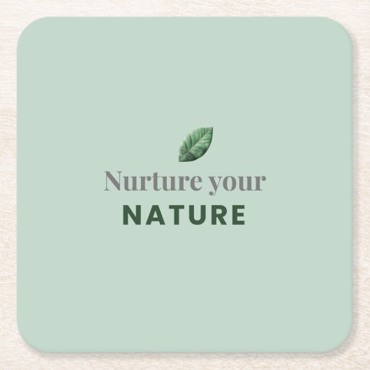 Nurture Your Nature Minimal Motivational Coaster Kartonnen Onderzetters (Voorkant)