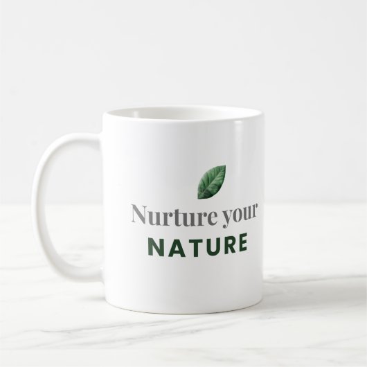 Nurture Your Nature Minimal Motivational Mug Koffiemok (Links)