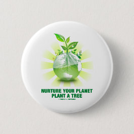 Nurture Your Planet Plant A Tree (Planet Earth) Ronde Button 5,7 Cm