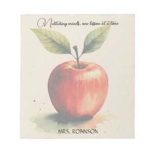 Nurturing Minds Waterverf Apple Teacher Gift Notitieblok