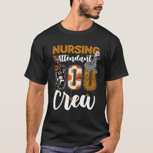 Nurzing Attendant Boo Crew Halloween Matching T-shirt (Voorkant)