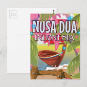 Nusa Dua Indonesië reisposter Briefkaart (Voorkant / Achterkant)