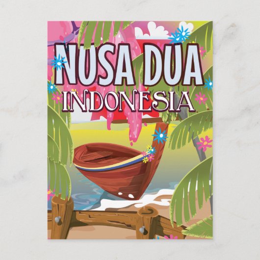 Nusa Dua Indonesië reisposter Briefkaart (Voorkant)
