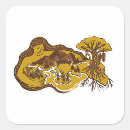 Nusa Ina (Moeder Eiland) Vierkante Sticker